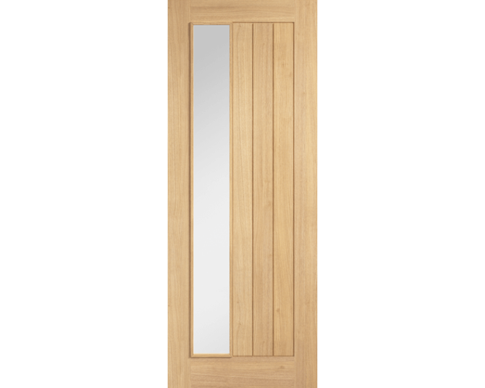 Belize Offset Clear Glazed Oak Internal Door