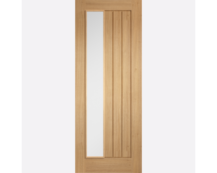 Mexicano Offset Clear Glazed Prefinished Oak Door