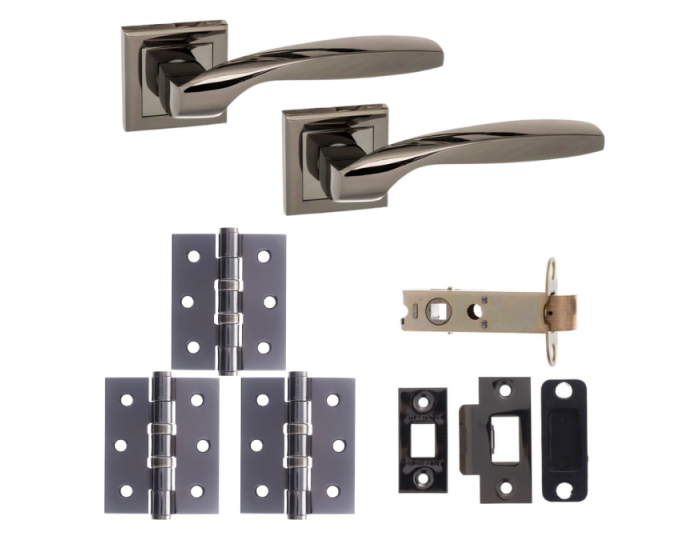 Oklahoma Door Lever - Black Nickel Pack