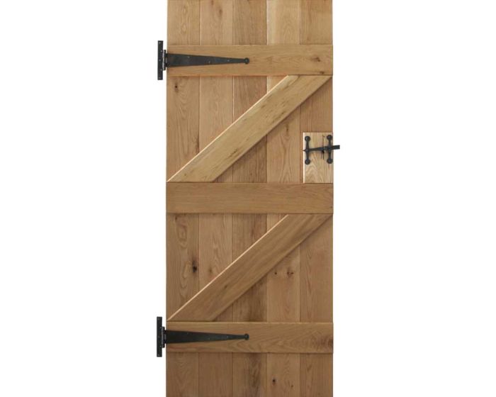 Solid Oak Ledge and Braced Rustic V Groove Door