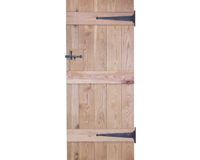 Solid Oak Rustic 3 Ledged V Groove Barn Door