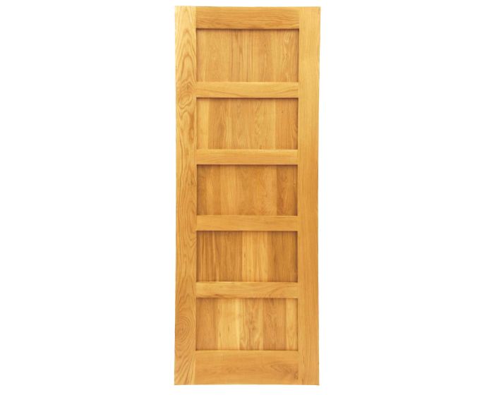 Bespoke Five Panel Shaker Style Solid Oak Door