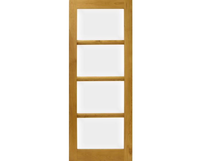Solid Oak Four Panel Glazed French Door