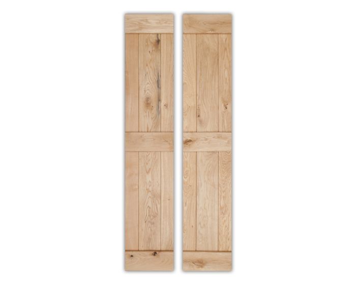 Solid Oak Rustic Bi Fold 3 Ledge Bead and Butt Cottage Door