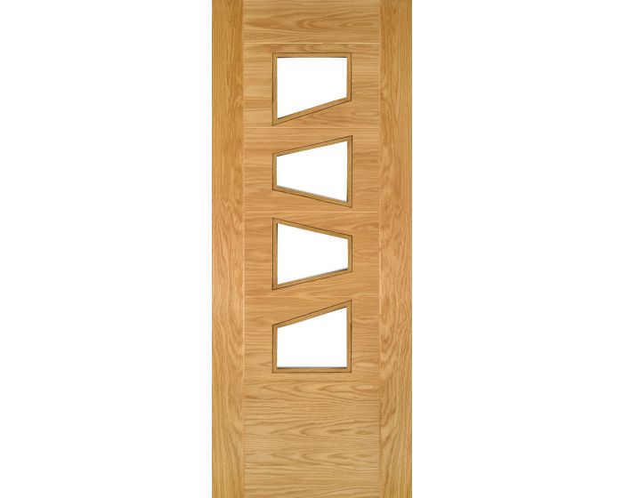 Seville Clear Glazed 4PS Prefinished Oak Door