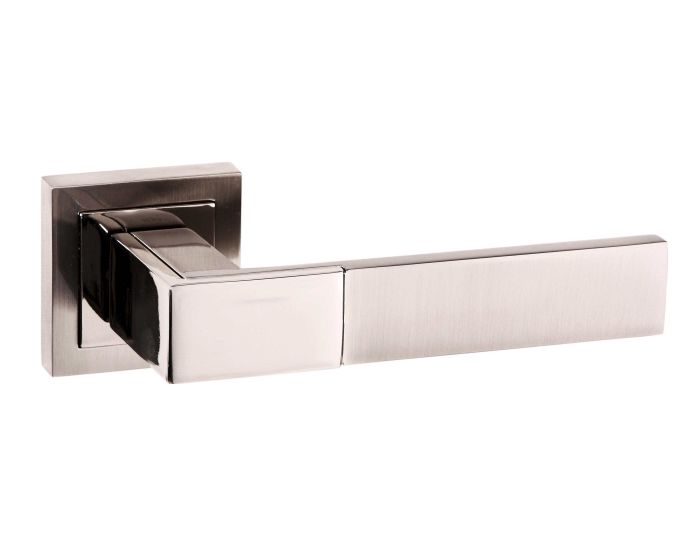 Casalli Lever On Square Rose - Satin Nickel / Polished Nickel