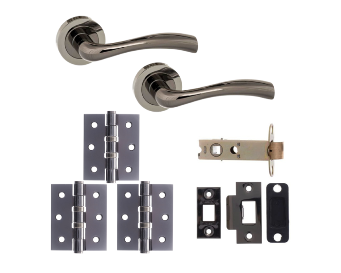 Texas Door Lever - Black Nickel Pack