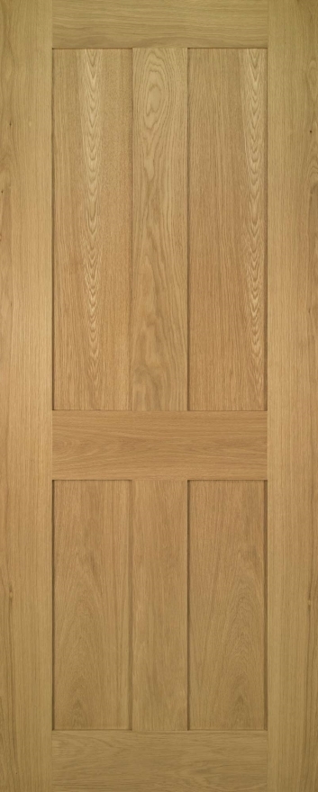 An image of Eton 4 Flat Panel Victorian Oak Veneer Interior Fire Door