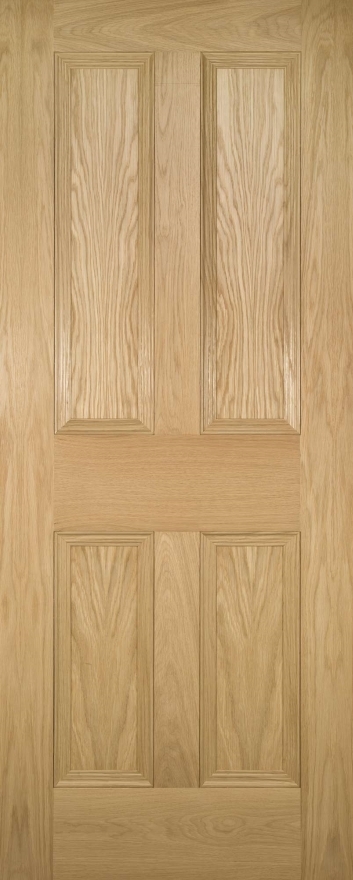 An image of Kingston Victorian 4 Panel Oak FD30 Rated Internal Fire Door