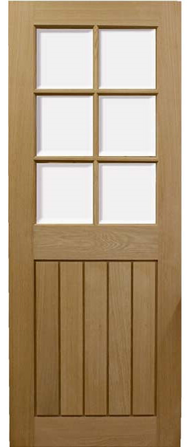 Mexicano Half Glazed Veneer Oak Door