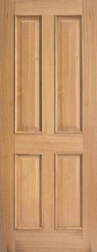 An image of Victorian 4 Panel Raised Mouldings Oak Door
