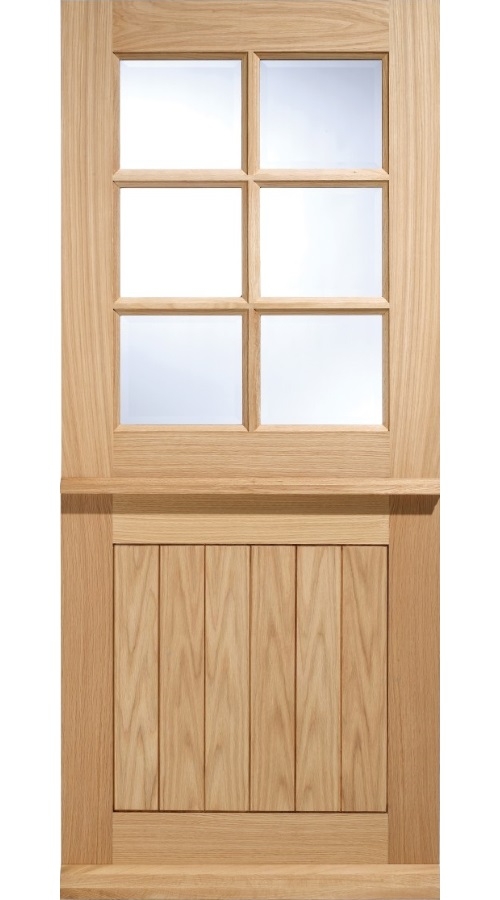 An image of 6 Panel Cottage Stable Engineered Door Clear Double Glazing