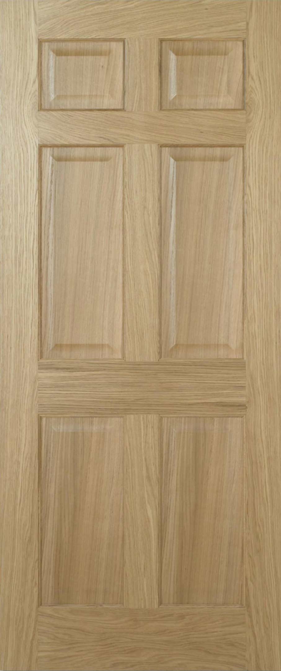 An image of Georgian 6 Panel Traditional Veneer Oak FD30 Fire Rated Internal Door