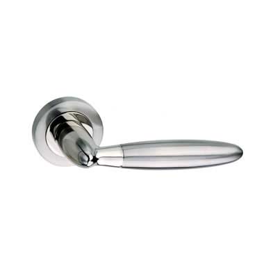 An image of Gibraltar Lever On Round Rose - Polished and Satin Nickel