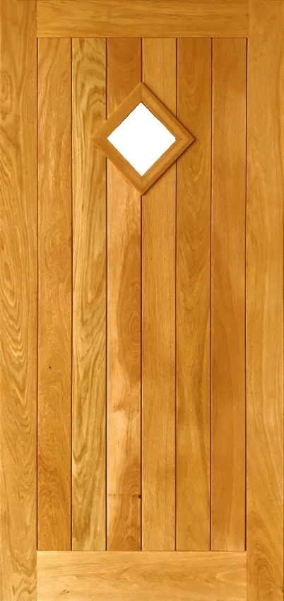 An image of External Prefinished Suffolk Diamond Solid Oak Door