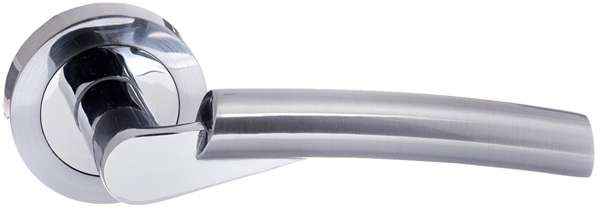 An image of Florida Door Lever Satin Chrome/ Polished Chrome