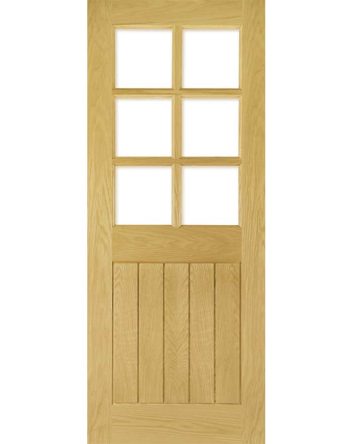 An image of Mexicana Ely Internal Oak 6 Light Clear Glazed Door