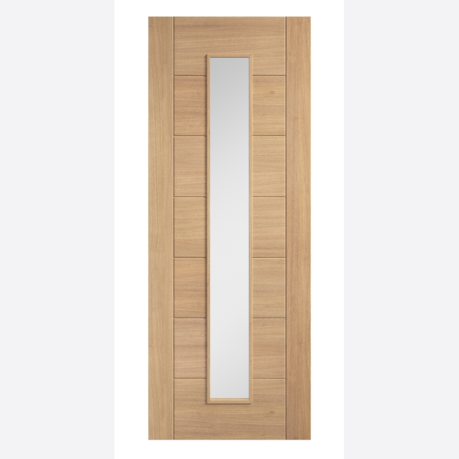 An image of Carini Clear Long Light Prefinished Oak Door