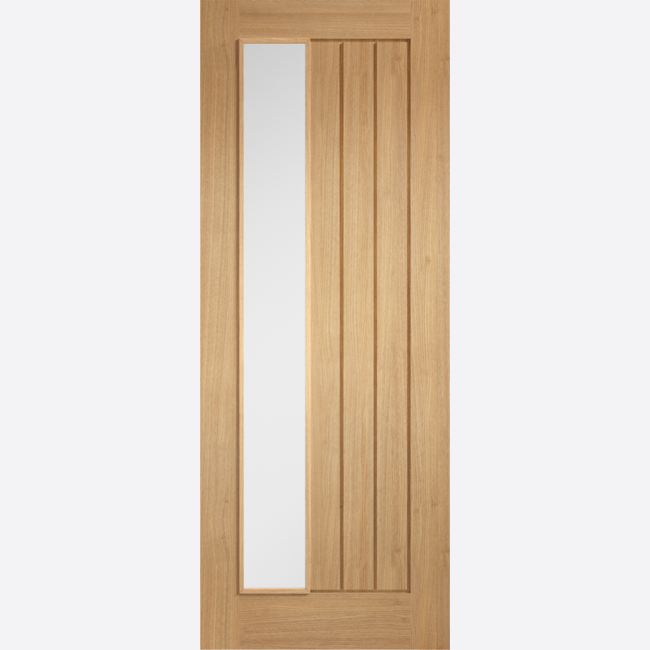 An image of Mexicano Offset Clear Glazed Prefinished Oak Door