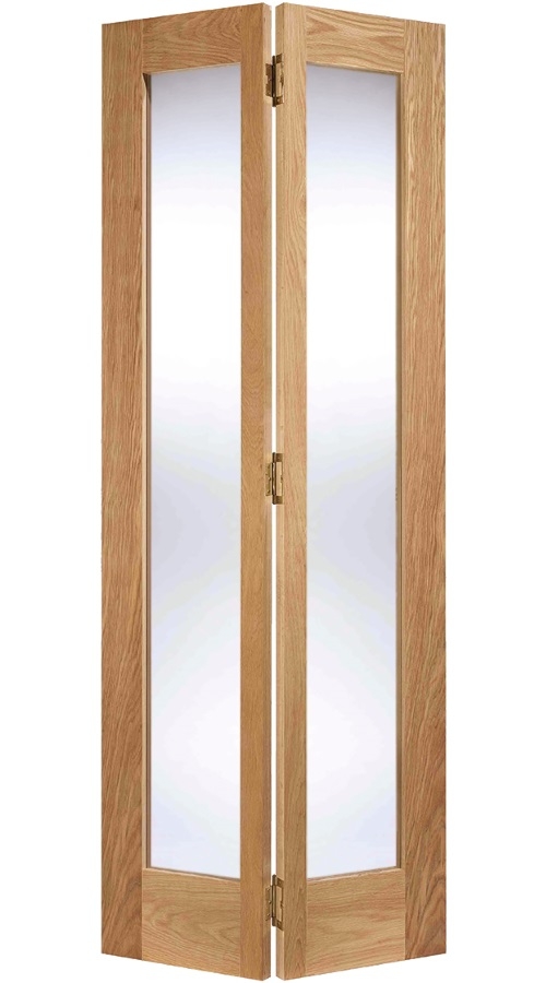 An image of Pattern 10 Glazed Oak Bi-Fold Door