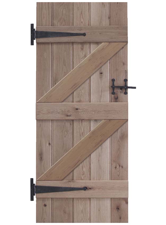 An image of Solid Oak Ledge and Braced Rustic Bead and Butt Door