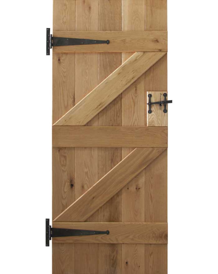 An image of Solid Oak Ledge and Braced Rustic V Groove Door