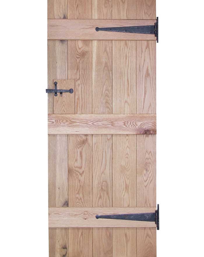 An image of Solid Oak Rustic 3 Ledged V Groove Bespoke Barn Door