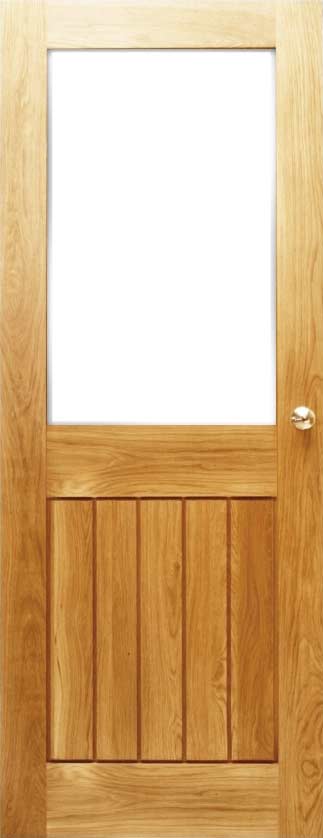 An image of Mexicano Contemporary Half Glazed Solid Oak Door