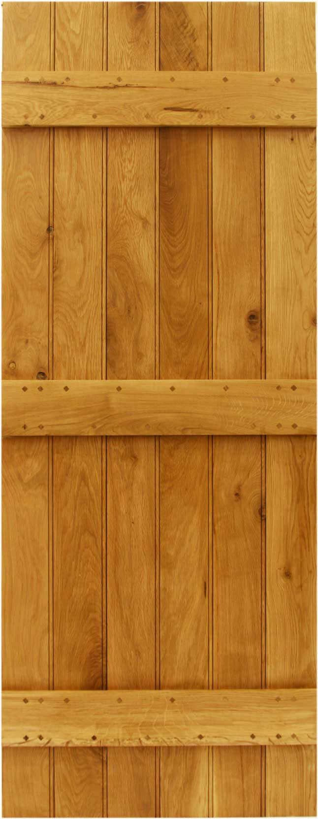 An image of Solid Oak Ledge With Optional Braces Door - 44mm Thick Prime Grade A Oak Warp Fr...
