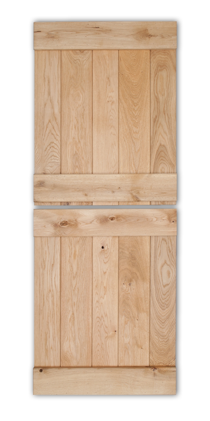 An image of Internal Solid Oak Rustic Butt and Bead Profile Stable Door - For Traditional Co...