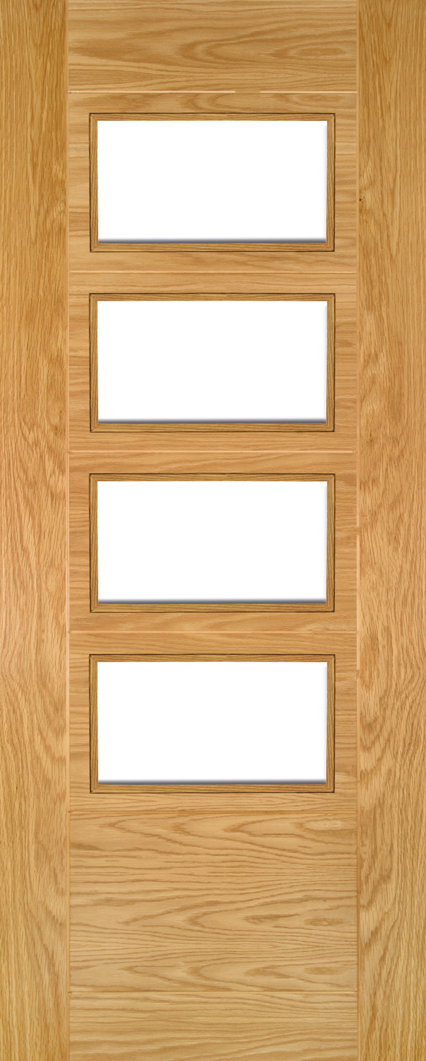 An image of Seville Clear Glazed 4P Prefinished Oak Door