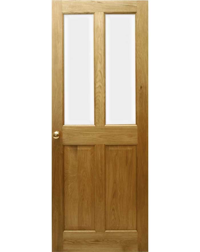 An image of Solid Oak Victorian 4 Panel Glazed Door 2032 x 813 x 35mm
