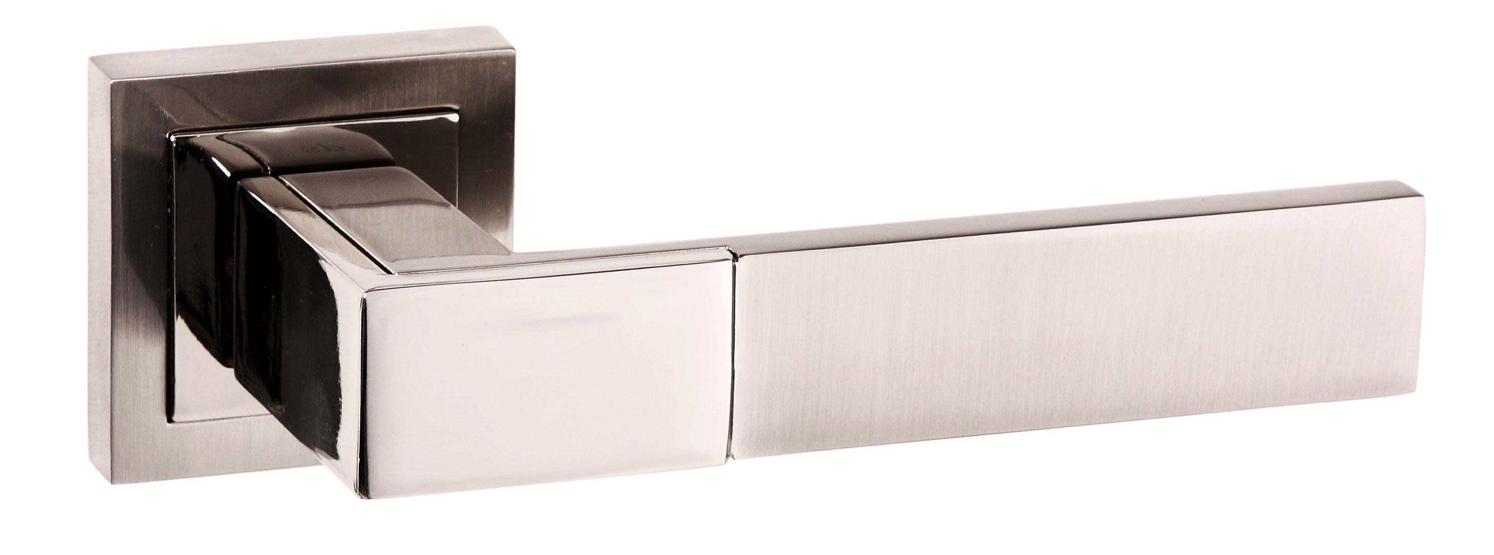 An image of Casalli Lever On Square Rose - Satin Nickel / Polished Nickel