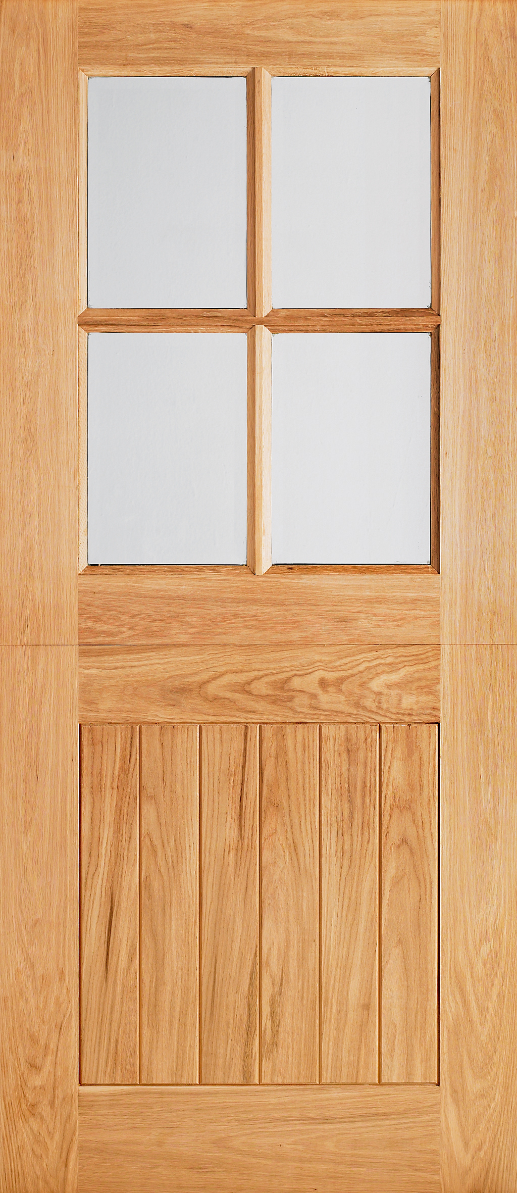 An image of Adoorable Oak 4 Panel Doors - Glazed Cottage Stable Veneer Door