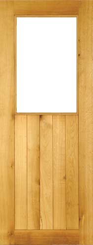 An image of Solid Oak Suffolk Half Glazed Door