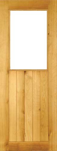 An image of Solid Oak Half Glazed Suffolk Internal Door - For Traditional Cottage, Farmhouse...