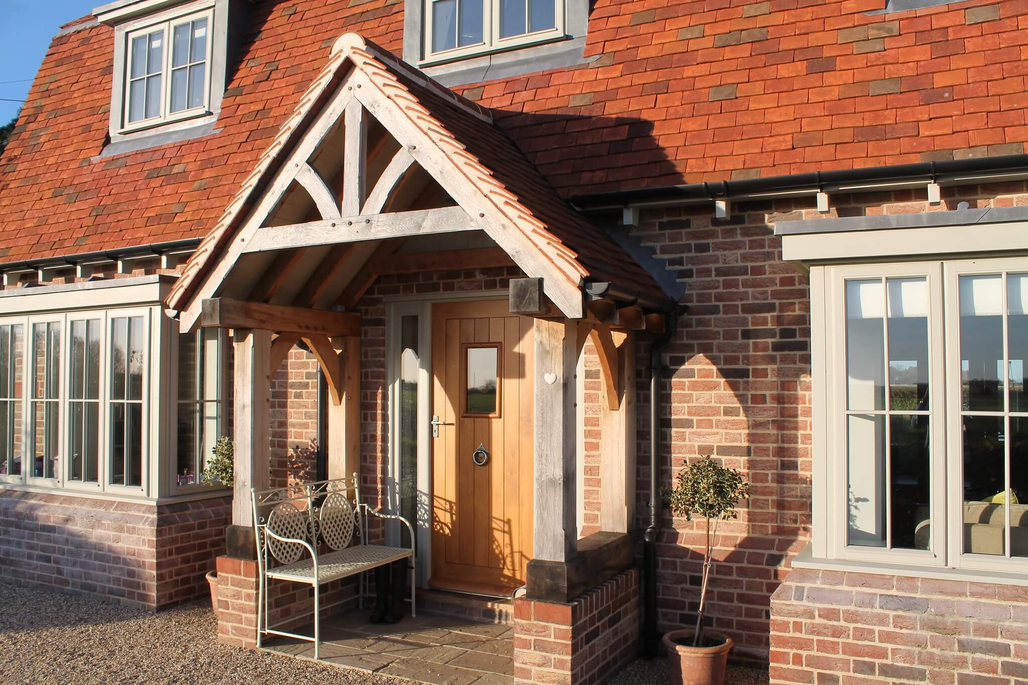 OX-Bow External Solid Oak Door installed in a UK OAK DOORS customer house